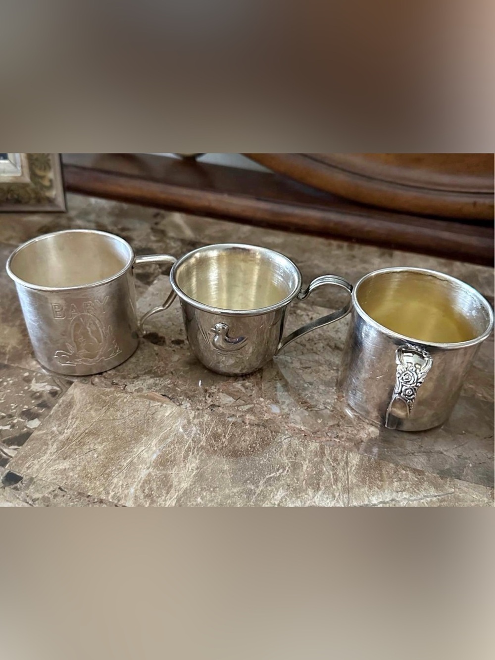 Vintage  silver plated mugs